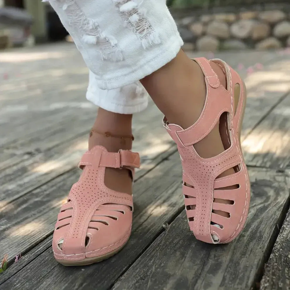 Airfleek Arch Support Wide Toe Box Closed Toe Sandals