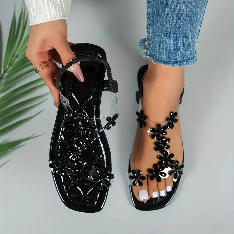 🔥Last Day Promotion 50% OFF - Women's Rhinestone Butterfly Decor Flat Sandals   ( Buy 2 Free Shipping )