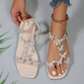 🔥Last Day Promotion 50% OFF - Women's Rhinestone Butterfly Decor Flat Sandals   ( Buy 2 Free Shipping )