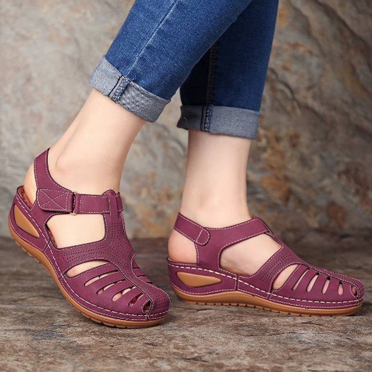 Airfleek Arch Support Wide Toe Box Closed Toe Sandals
