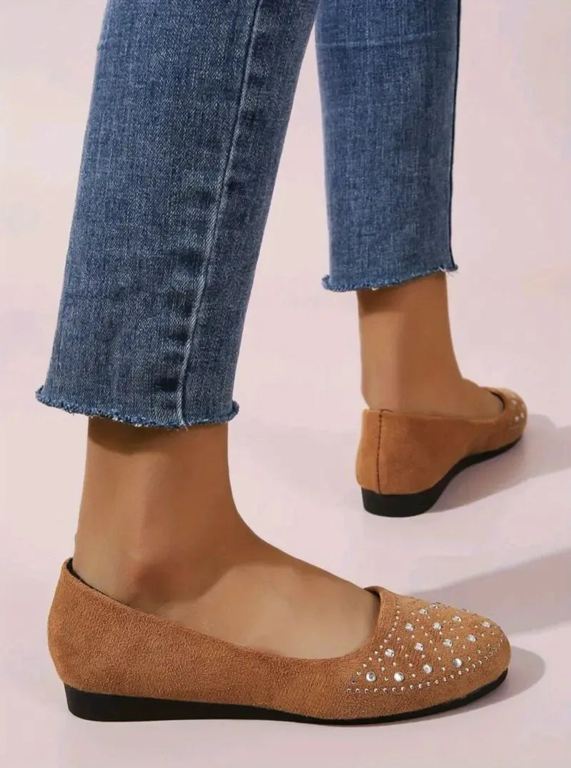 Women's Flats Plus Size Flat Heel Round Toe Suede Loafer