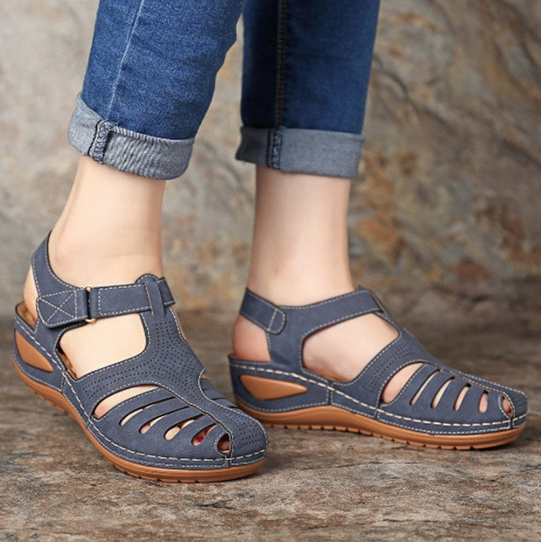 Airfleek Arch Support Wide Toe Box Closed Toe Sandals