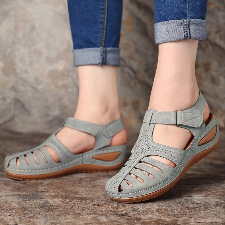 Airfleek Arch Support Wide Toe Box Closed Toe Sandals