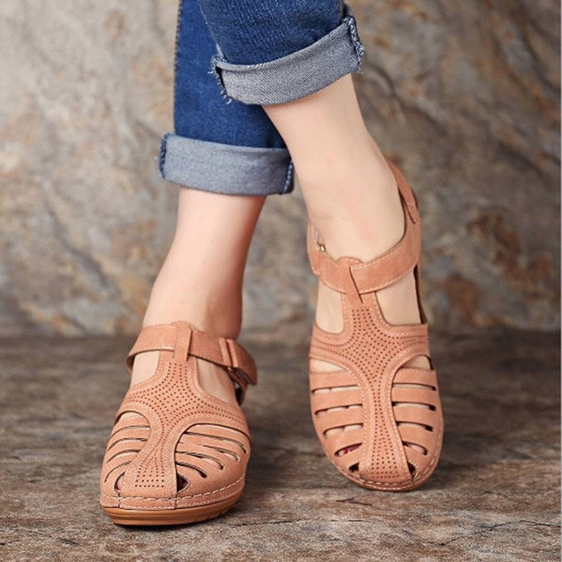 Airfleek Arch Support Wide Toe Box Closed Toe Sandals