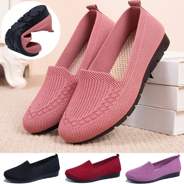 Casual Shoes Women’s Mesh Breathable Slip on Flat Shoes Ladies Loafers