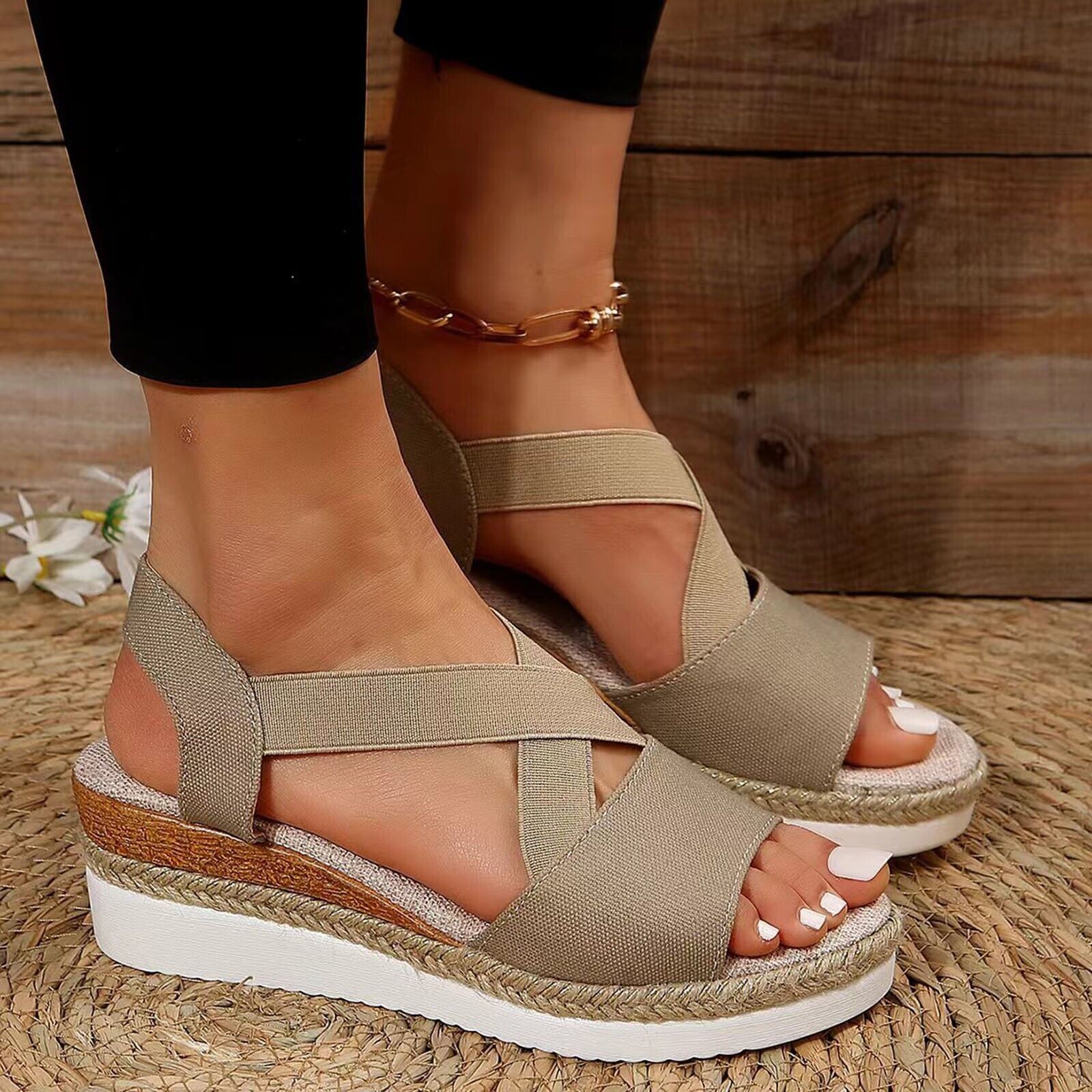 🔥Last Day 70% OFF -Women's Chunky Platform Classic Flat Bottom Slope Heel Sandals