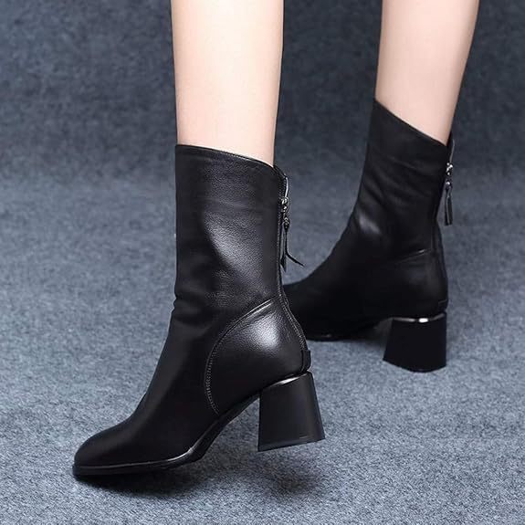 Chic Mid-Calf Women's Boots with Back Zipper