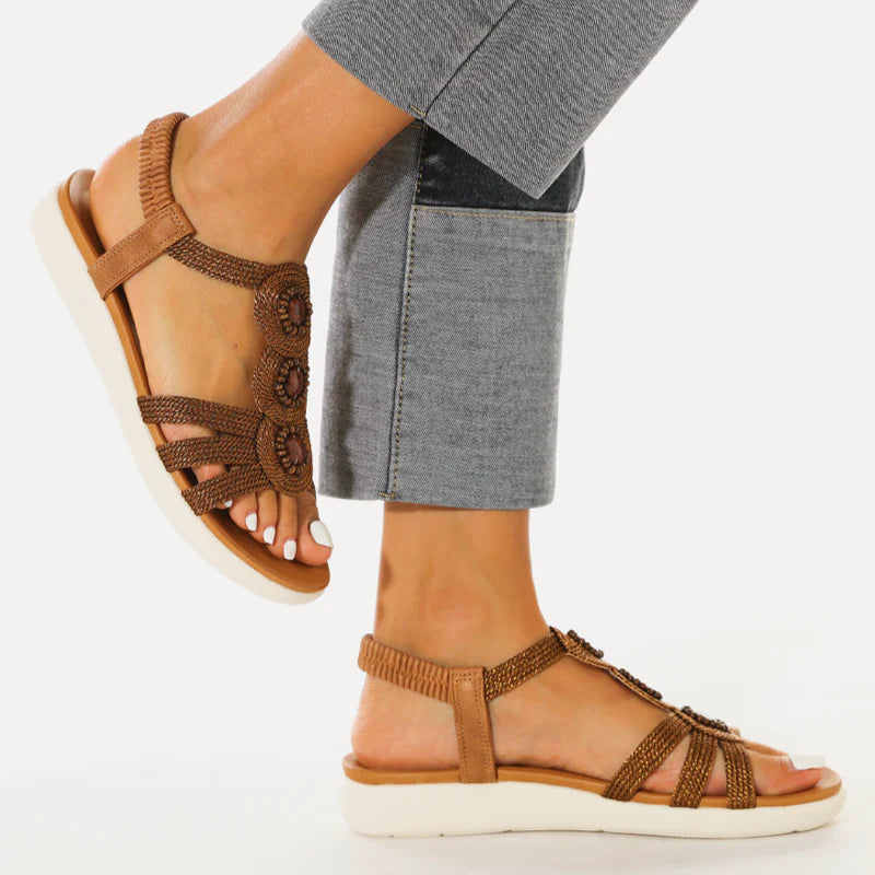 Lightweight Slip-On Embroidered Casual Elastic Fashion Sandals