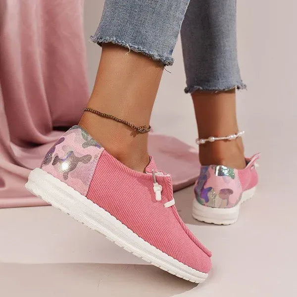 🔥Last Day 70% OFF - Women Lace Up Design Casual Corduroy Sneakers