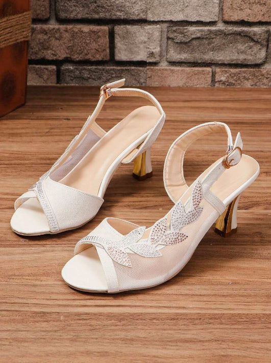 🔥Last Day Promotion 50% OFF - Women's Flower Rhinestone Block Heel Sandals