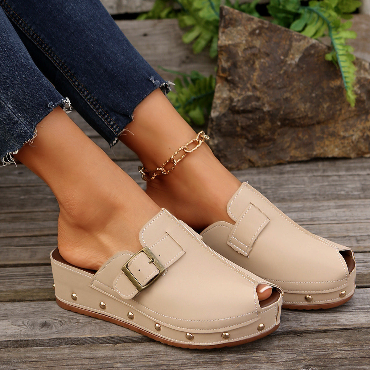🔥Last Day 60% OFF - Orthopedic Thick sole Wedge Sandals  ( Buy 2 Free Shipping )
