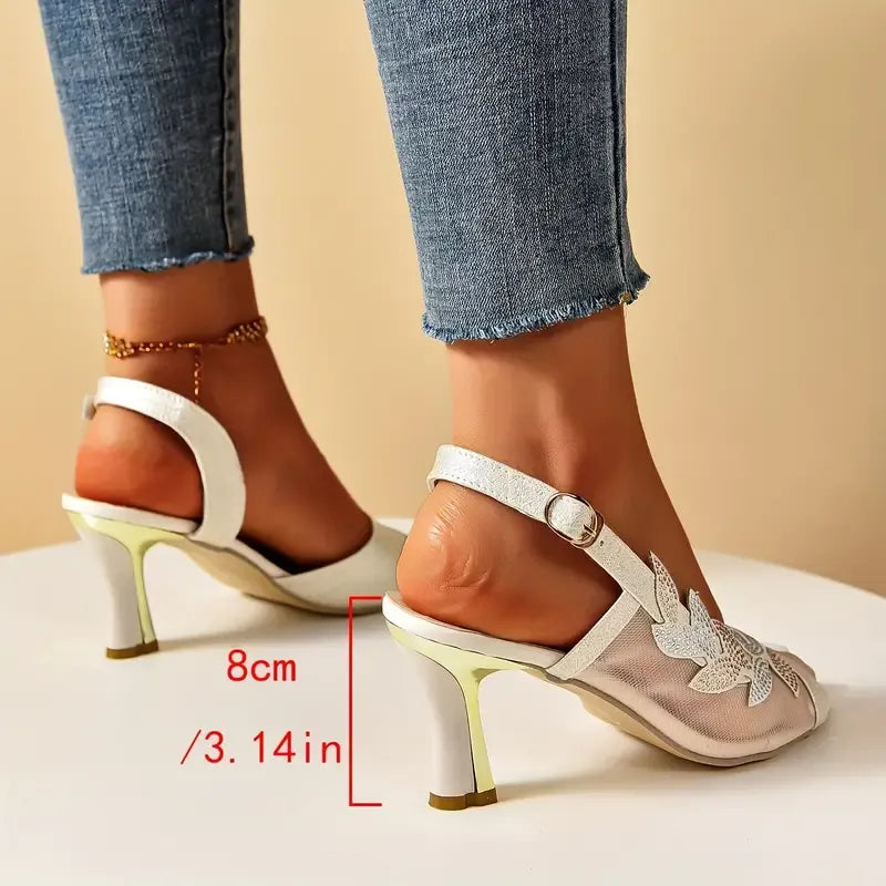 🔥Last Day Promotion 50% OFF - Women's Flower Rhinestone Block Heel Sandals