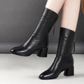 Chic Mid-Calf Women's Boots with Back Zipper