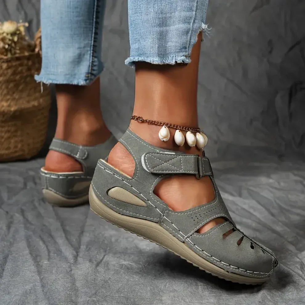 Airfleek Arch Support Wide Toe Box Closed Toe Sandals