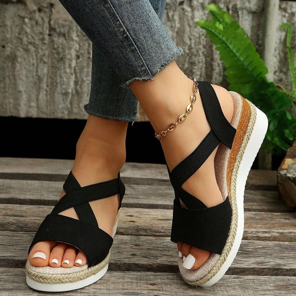 🔥Last Day 70% OFF -Women's Chunky Platform Classic Flat Bottom Slope Heel Sandals