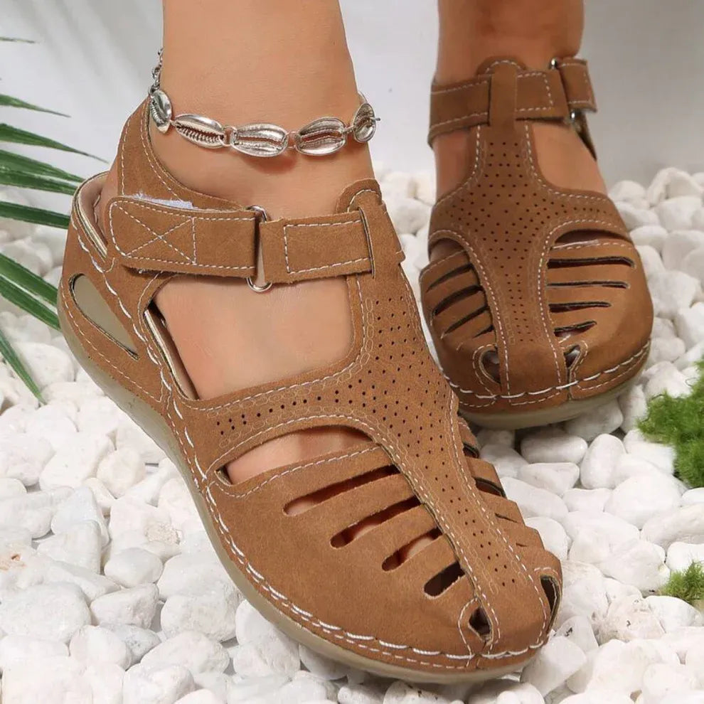 Airfleek Arch Support Wide Toe Box Closed Toe Sandals