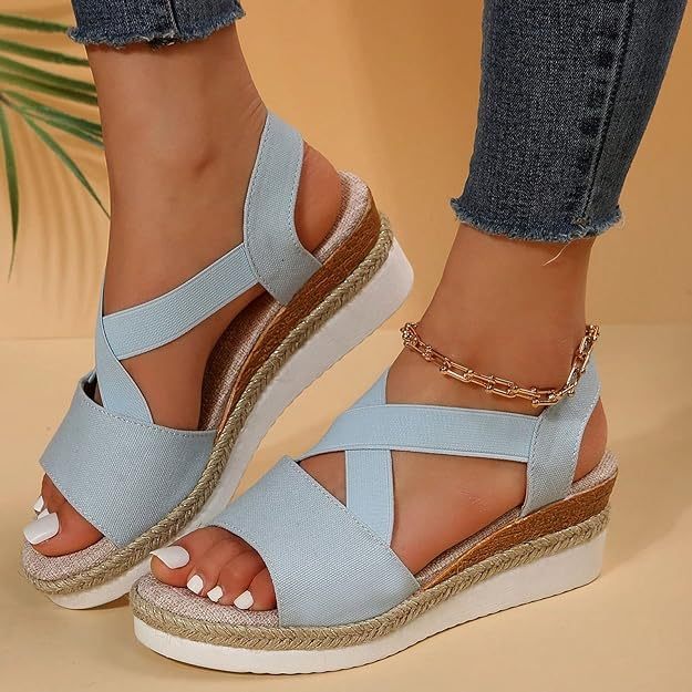 🔥Last Day 70% OFF -Women's Chunky Platform Classic Flat Bottom Slope Heel Sandals