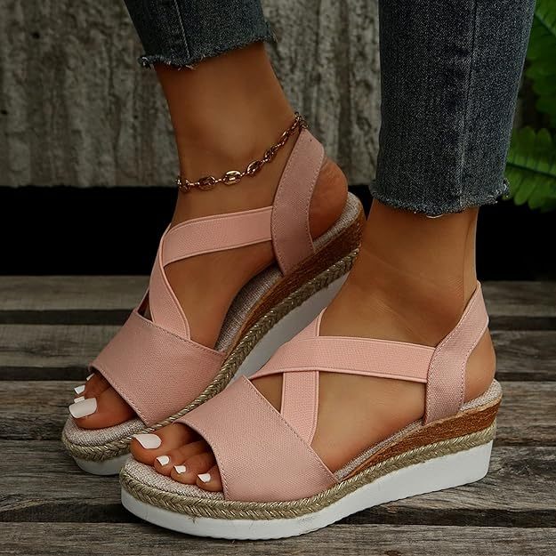 🔥Last Day 70% OFF -Women's Chunky Platform Classic Flat Bottom Slope Heel Sandals