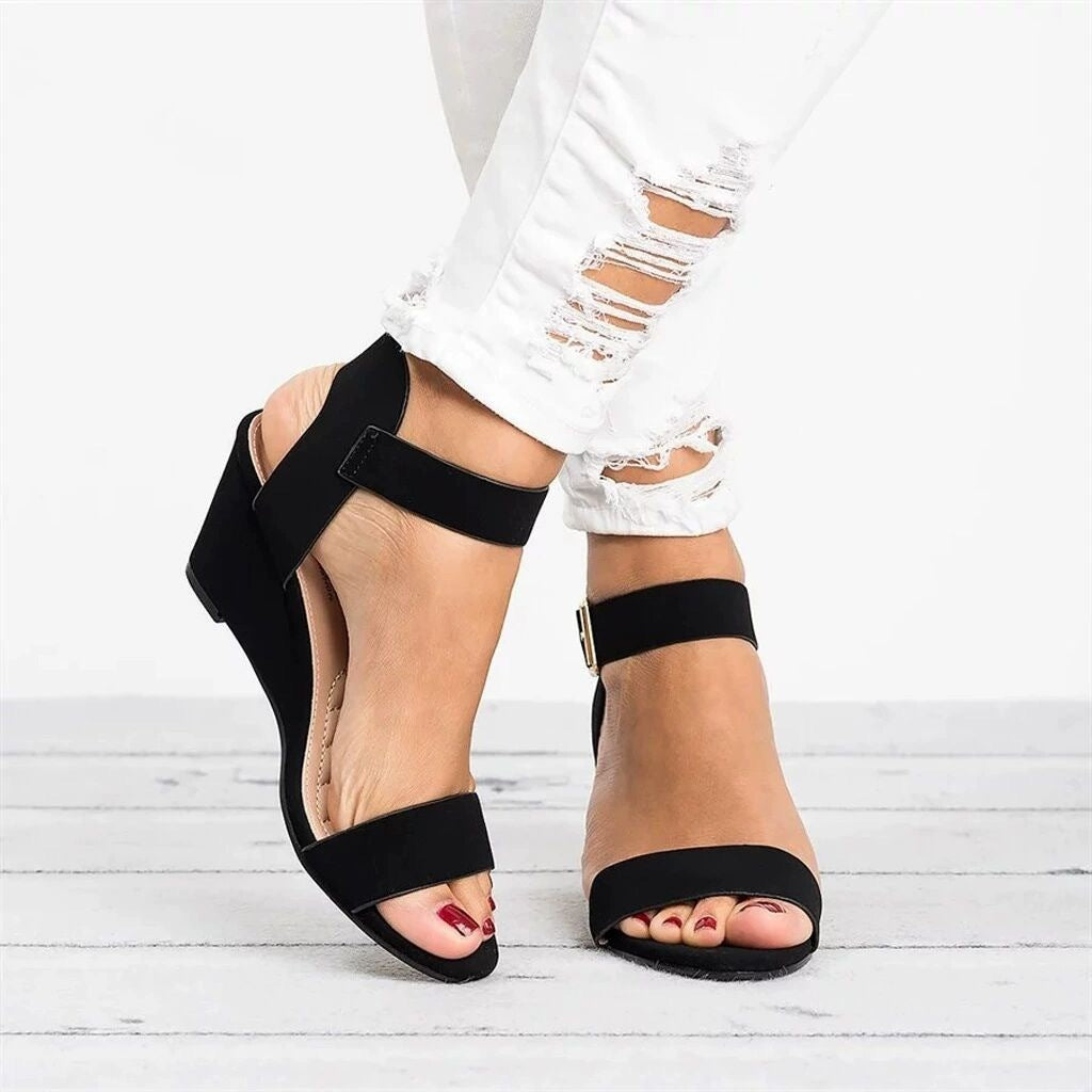 🔥Last Day 70% OFF -Women's Comfort Classic Wedge Bowtie Slide Sandals