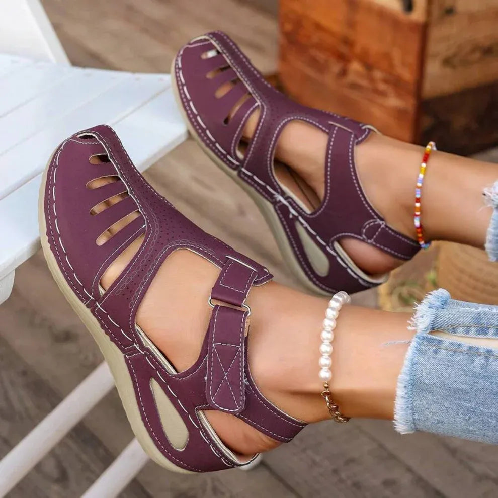 Airfleek Arch Support Wide Toe Box Closed Toe Sandals