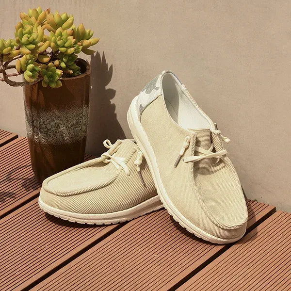 🔥Last Day 70% OFF - Women Lace Up Design Casual Corduroy Sneakers